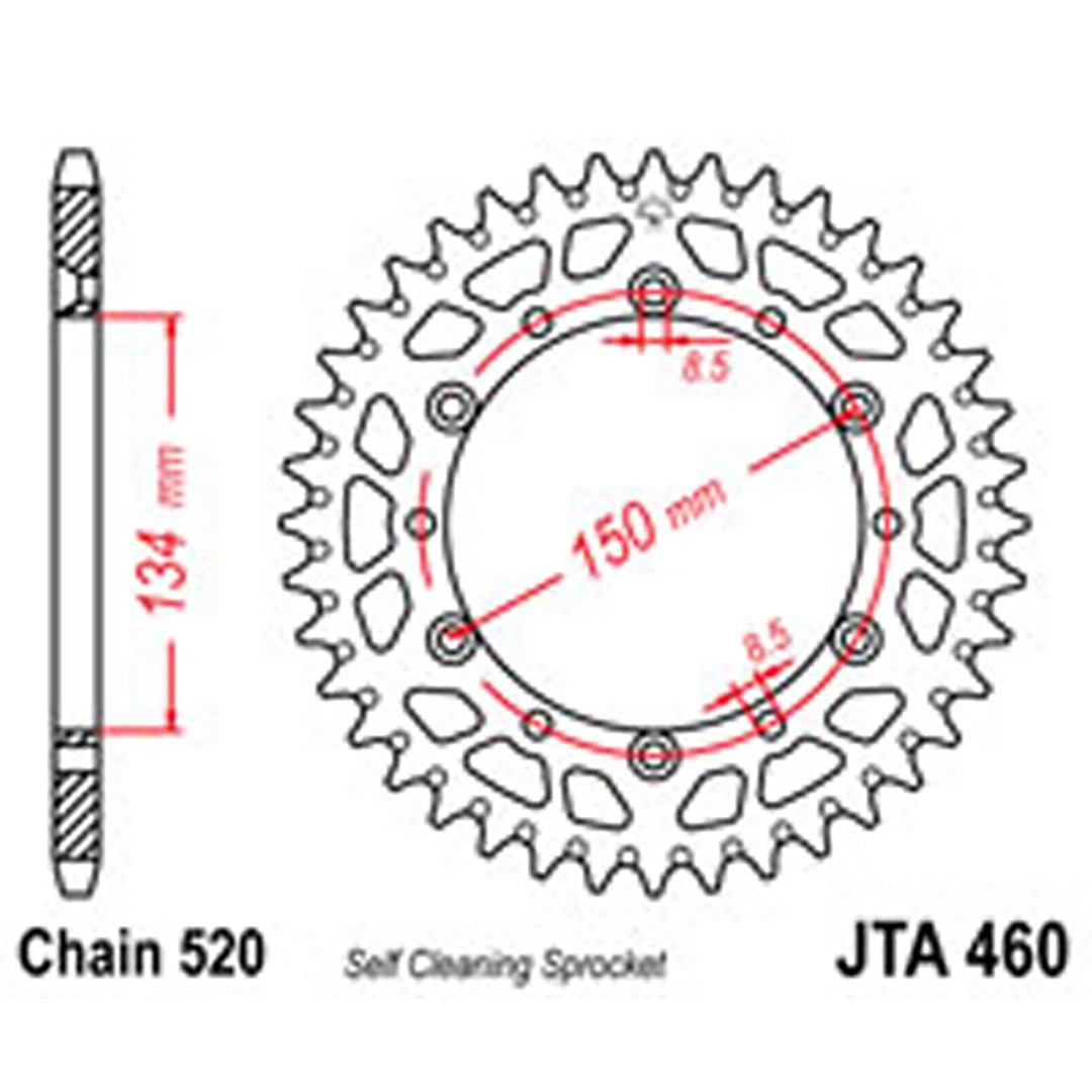 JT Rear Sprockets R/W 460-50SC