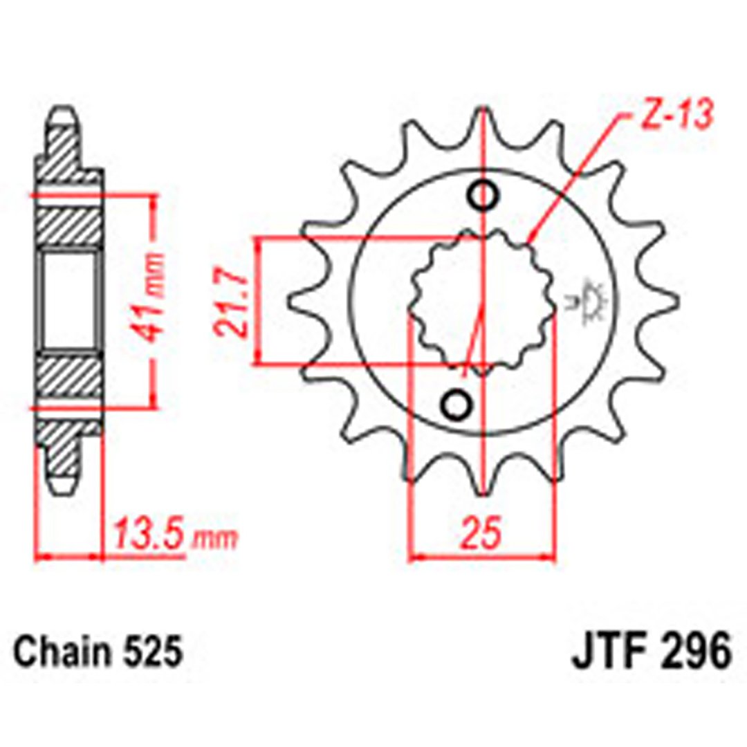 JT Gear Box Sprockets G/B 296/346-16T HON