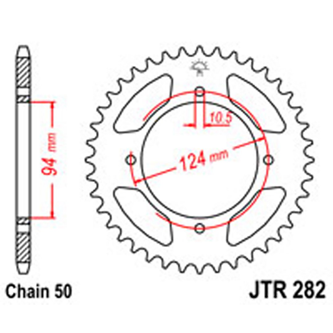 JT Rear Sprockets R/W 282-34T HON