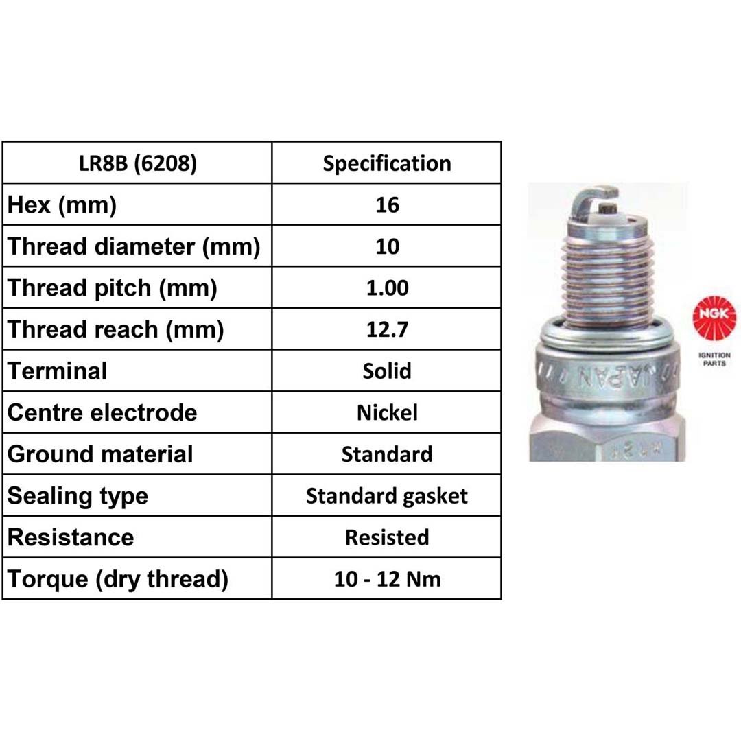 NGK Spark Plug LR8B Plugs [Box 10]