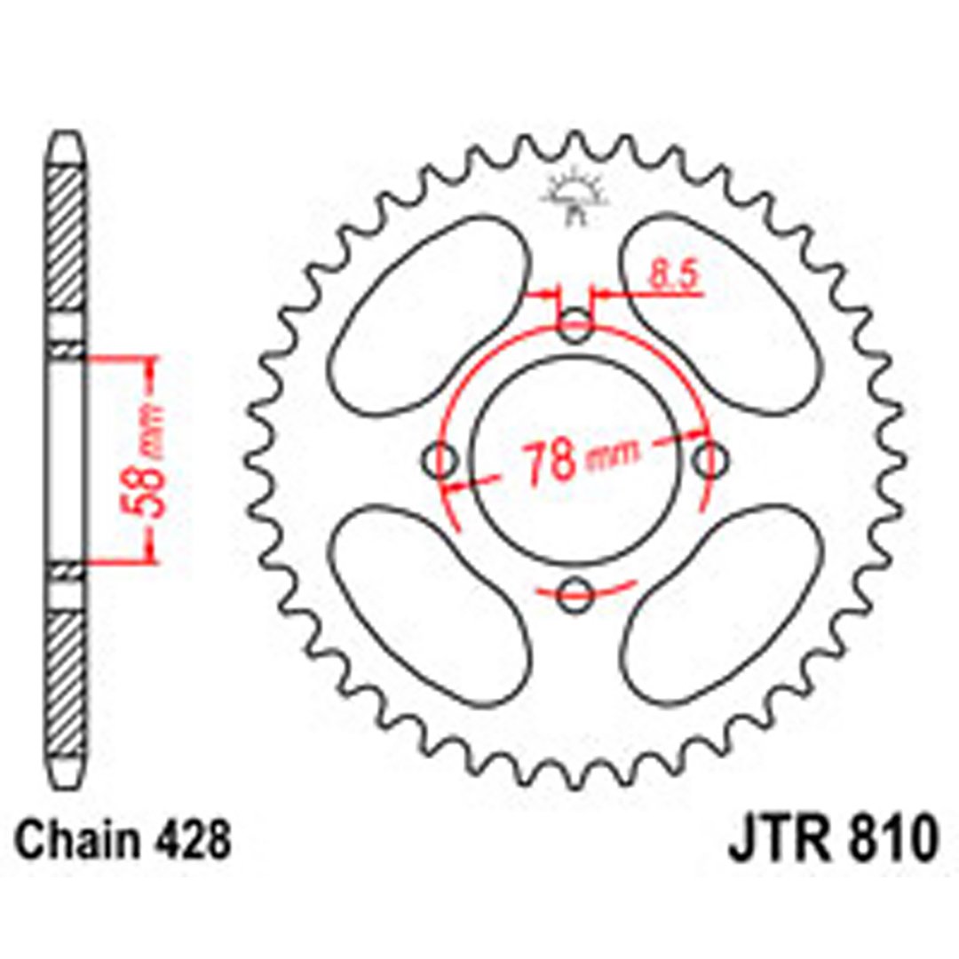 JT Rear Sprockets R/W 810-50T SUZ
