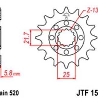 JT Gear Box Sprockets G/B 1565-13SC
