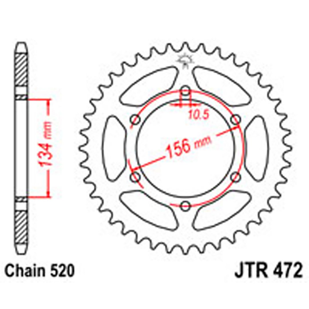 JT Rear Sprockets R/W 472-40T KAW [508]