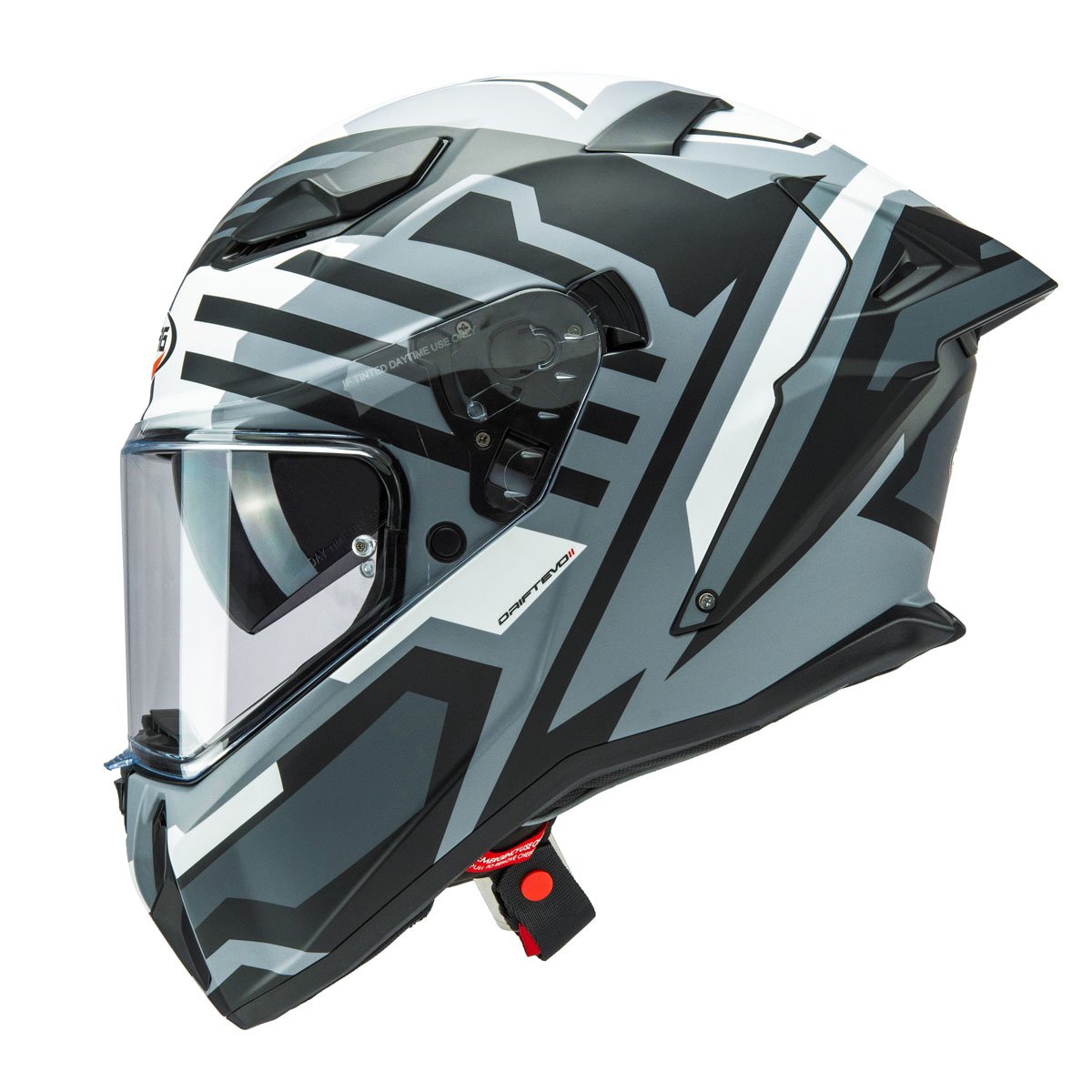 Caberg Drift Evo II Horizon Matt Grey/Black/White Full Face Motorcycle Helmet - Image 2