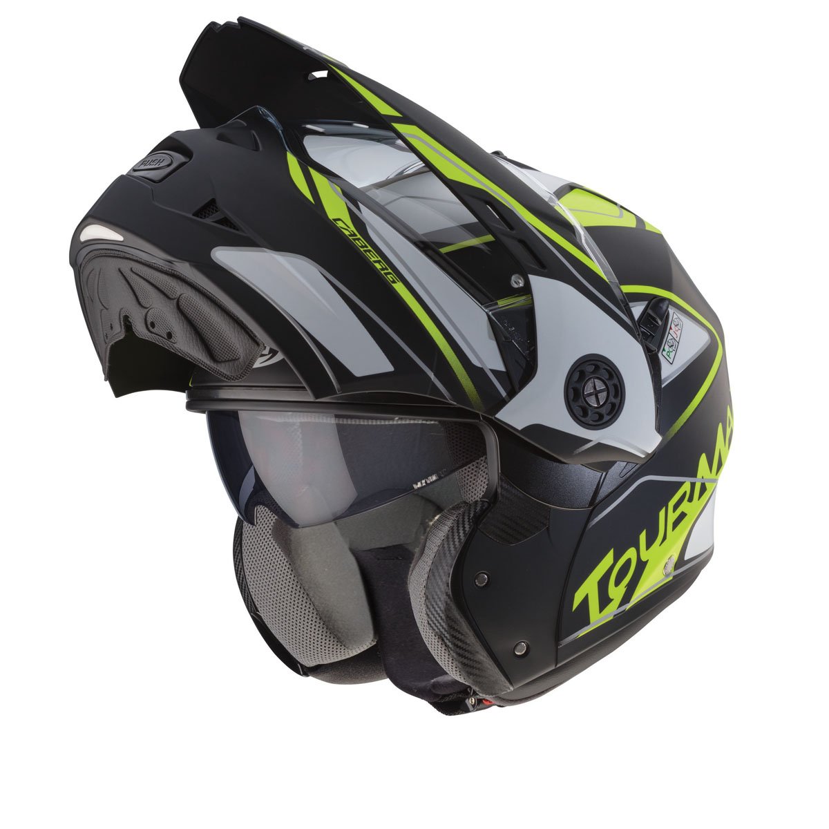 Caberg Tourmax Marathon Matt Black/White/Yellow/Fluo Helmet - Image 2