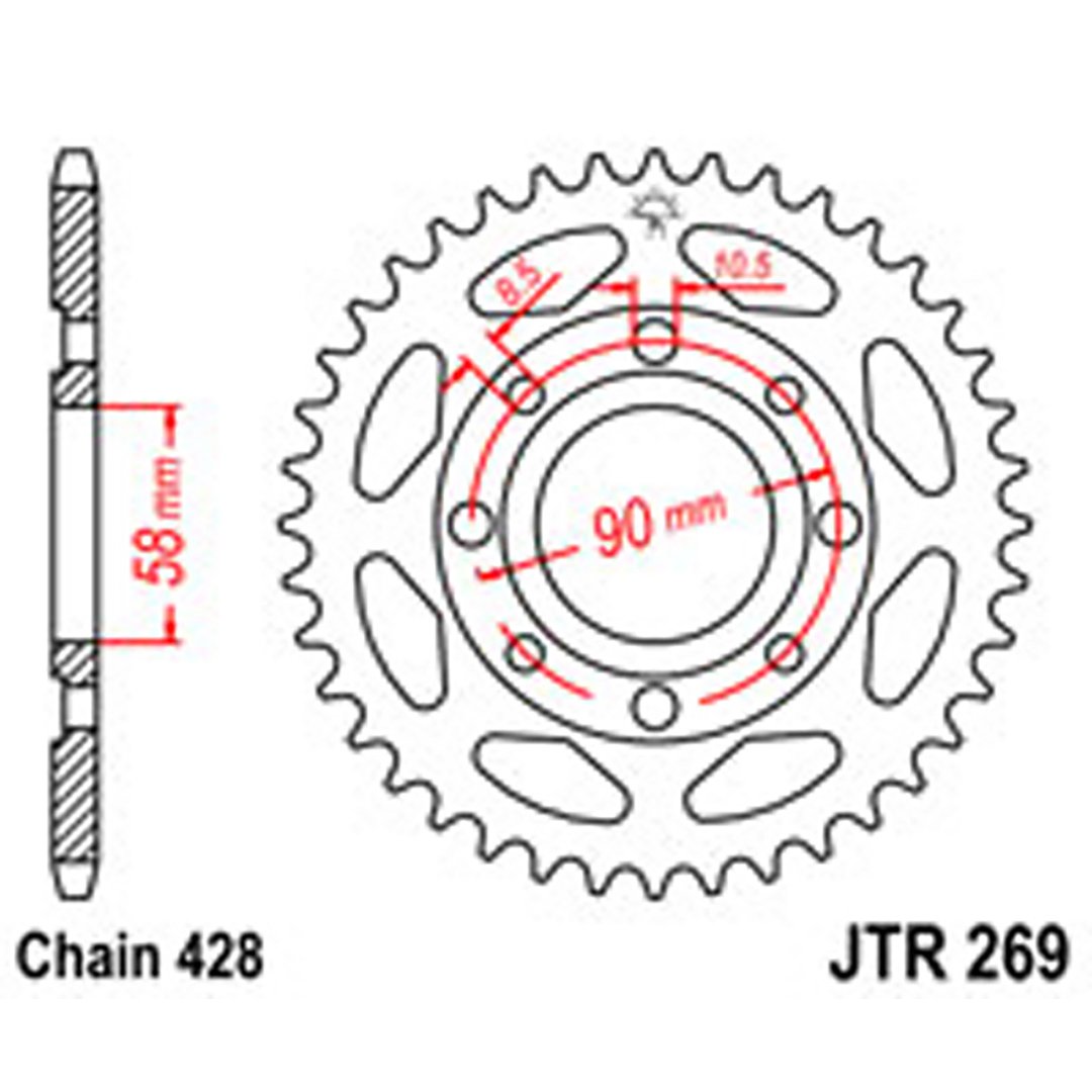 JT Rear Sprockets R/W 848-39T YAM