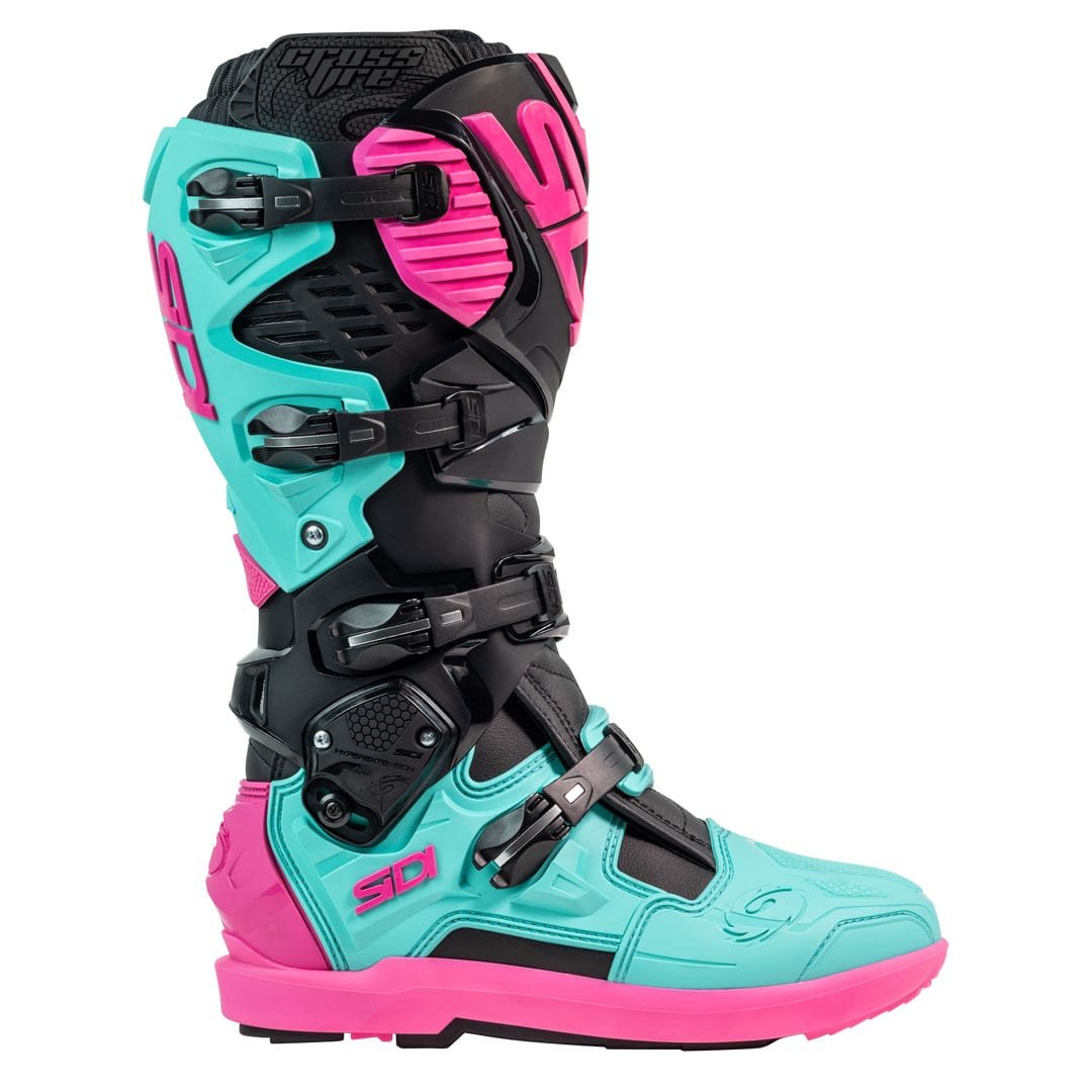 Sidi Crossfire 3 SRS CE Boots Black/Mint/Pink - Image 3