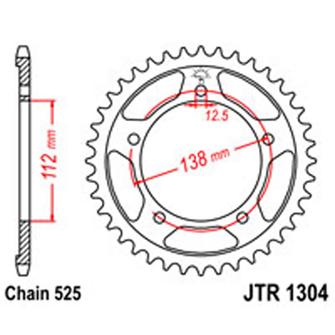 JT Rear Sprockets R/W 1304-43 HON [4357]