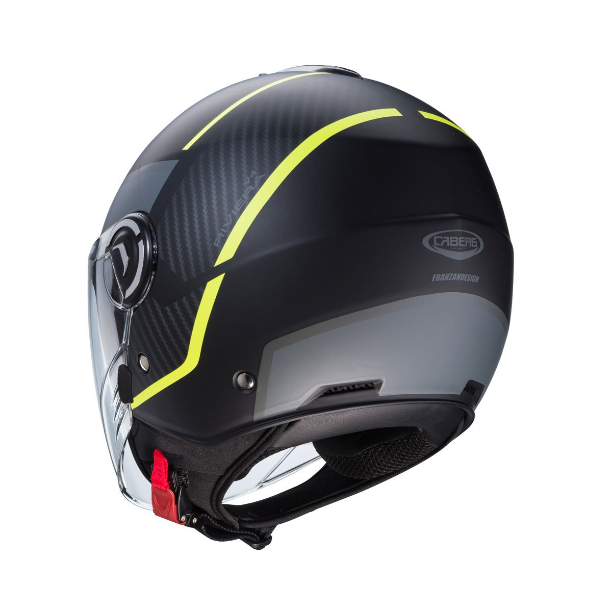 Caberg Riviera V4X Geo Matt Black/Yellow/Anthracite Helmet - Image 3