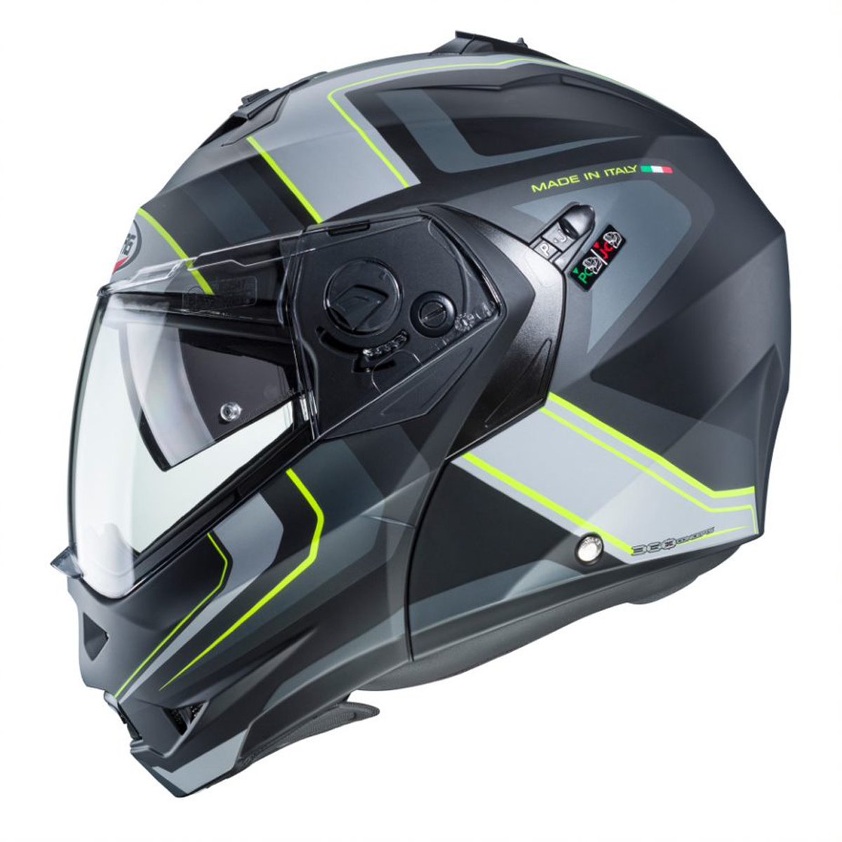 Caberg Duke 2 Tour Matt Black/Yellow/Fluo/Anthracite/Silver Helmet - Image 3