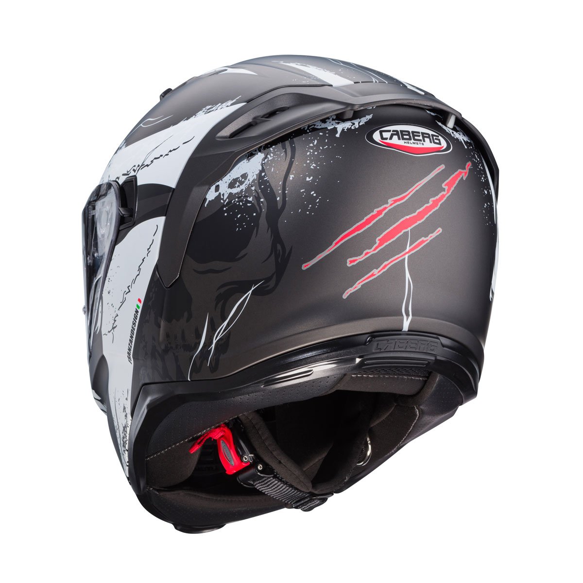 Caberg Avalon X Punk Matt Grey/Black/Red Helmet - Image 4