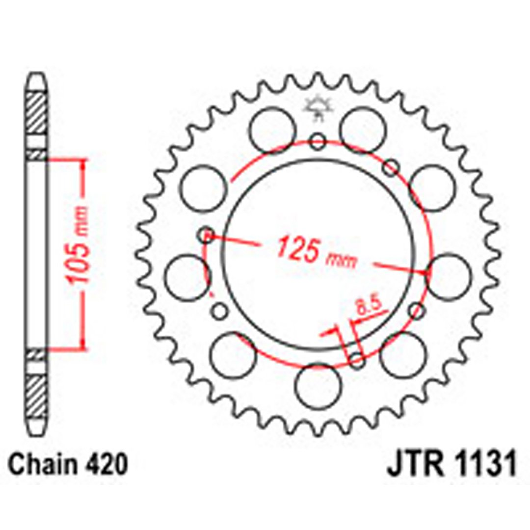 JT Rear Sprockets R/W 1131-48