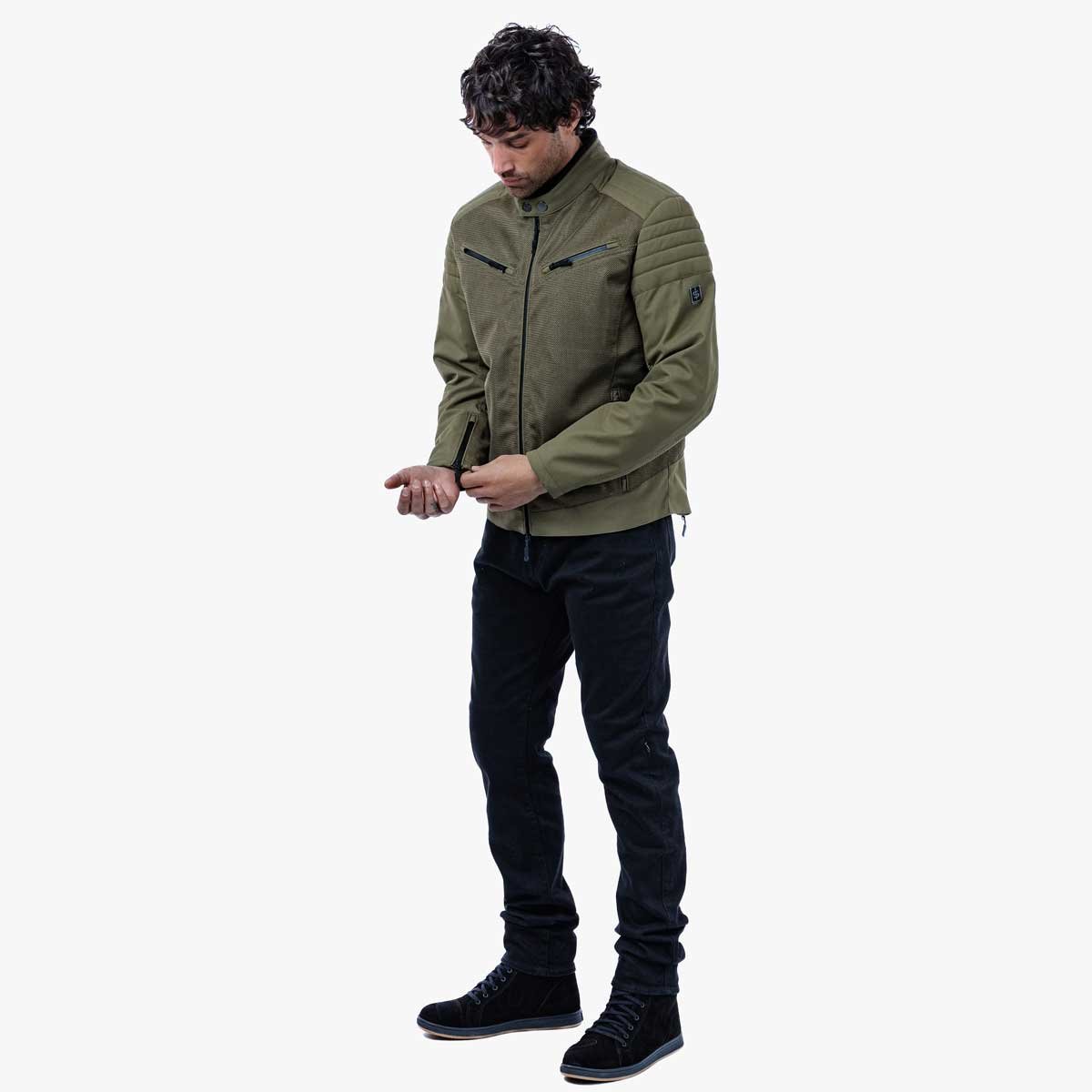 Spada Cafe Air CE Jacket Olive Green - Image 3