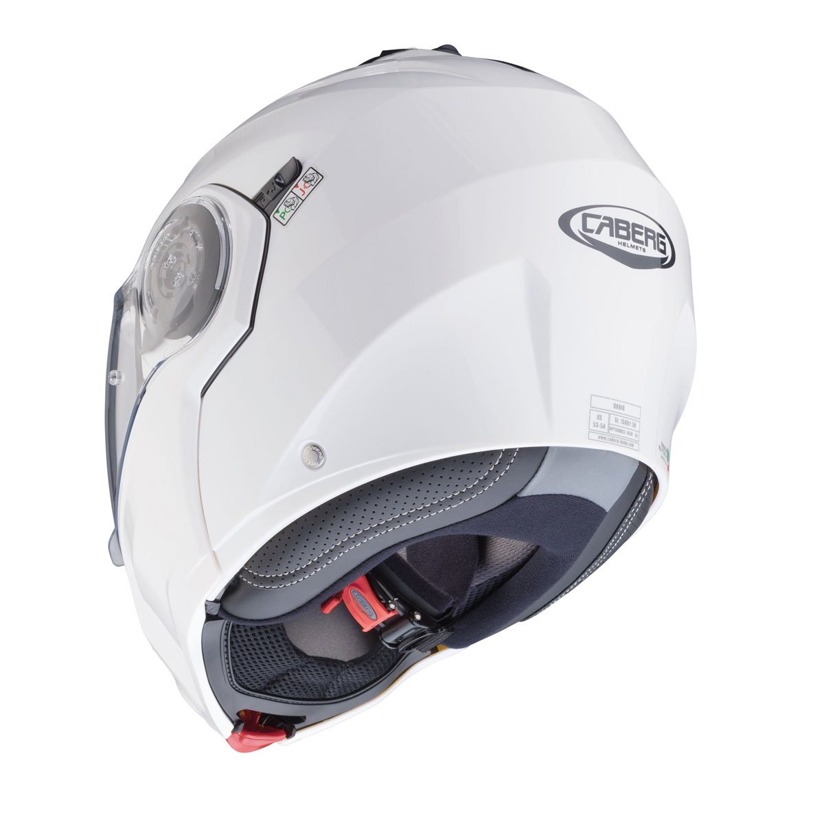 Caberg Droid Metal White Flip Up Motorcycle Helmet - Image 3