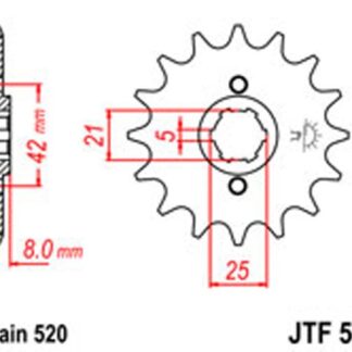 JT Gear Box Sprockets G/B 575-14T YAM