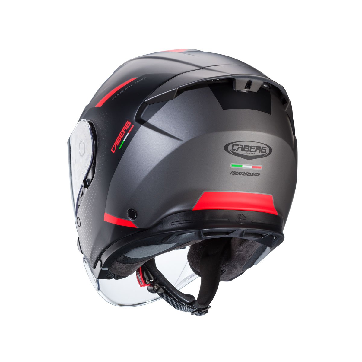 Caberg Flyon II Boss Matt Grey/Red/Black Helmet S/O - Image 3