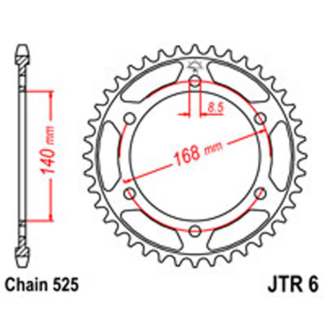 JT Rear Sprockets R/W 6-41