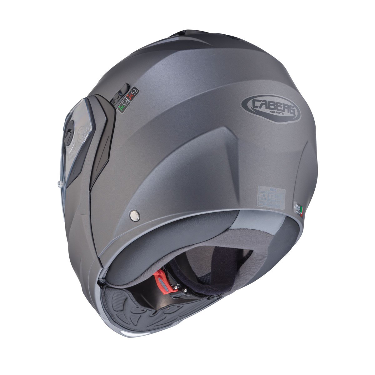Caberg Duke X Matt Gun Metal Fip Up Motorcycle Helmet - Image 4