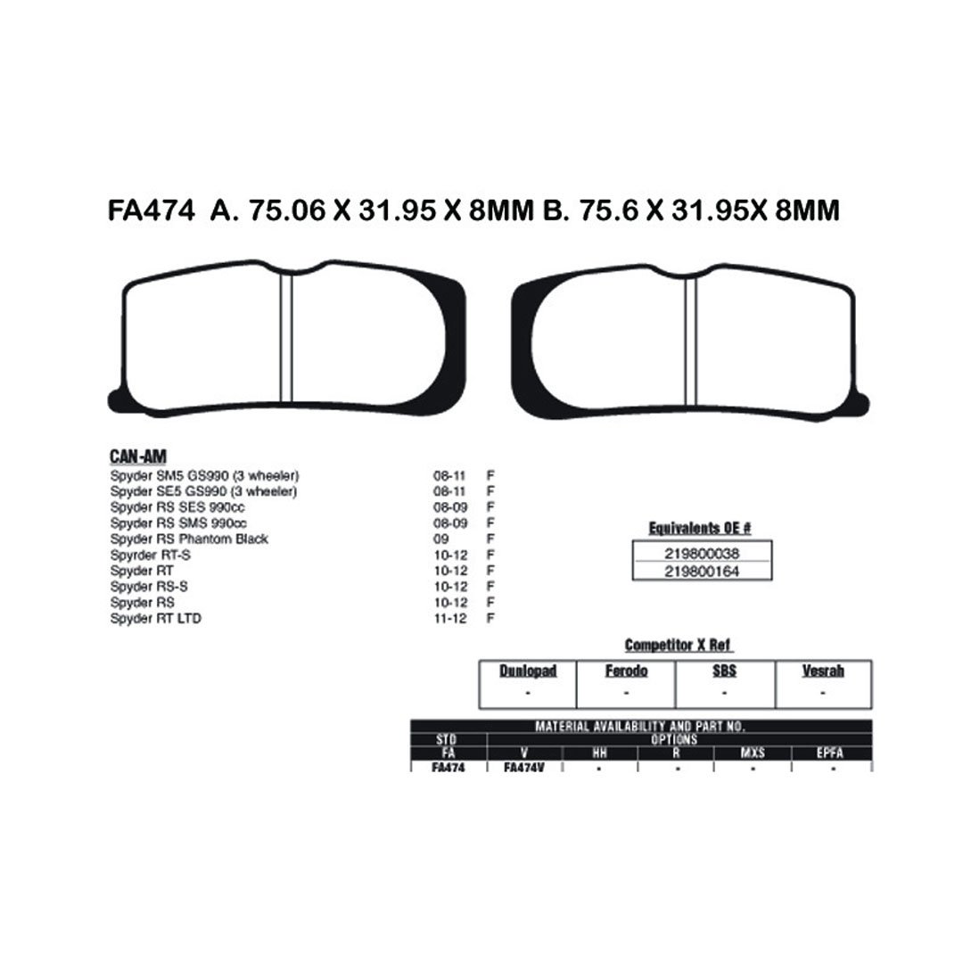 EBC Brake Pads FA474V