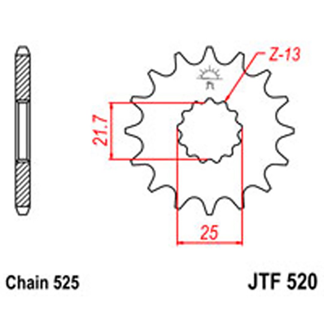 JT Gear Box Sprockets G/B 520-15 KAW [564]