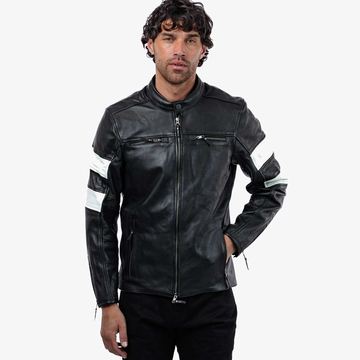 Spada Hanzo CE Leather Jacket Black/Ivory - Image 2