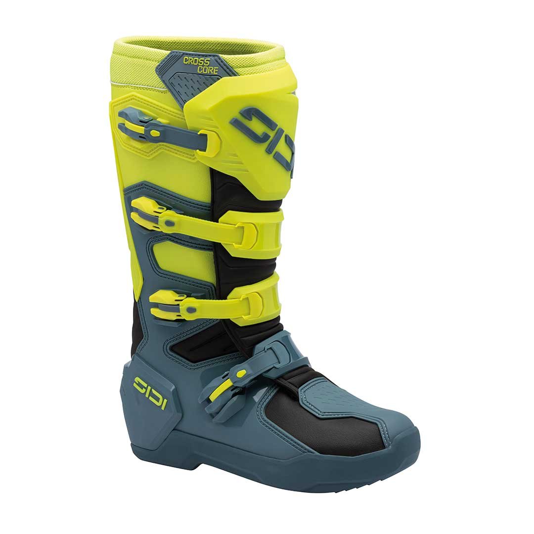 Sidi Crosscore CE Boots Petrol/Fluo Yellow