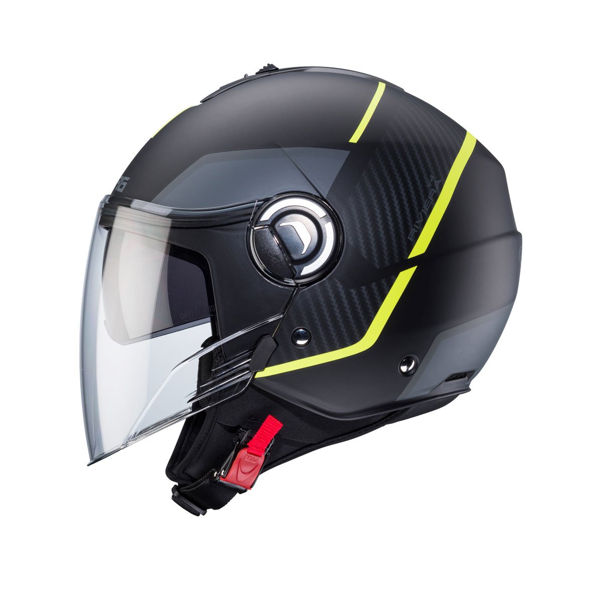 Caberg Riviera V4X Geo Matt Black/Yellow/Anthracite Helmet - Image 2