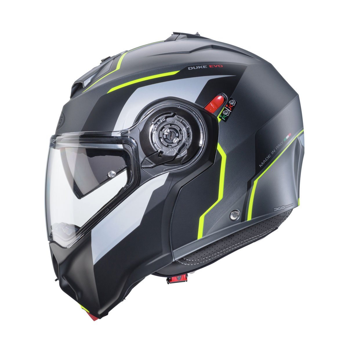 Caberg Duke Evo Move Matt Gun Metal/Black/Yellow Helmet - Image 3