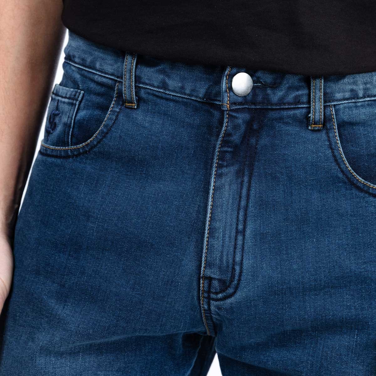 Spada Drifter CE Mens Jeans Short Leg Washed Blue - Image 4