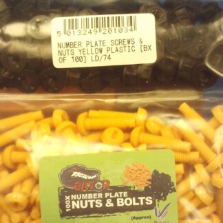 Number Plate Screws Plastic [Box 100] Yellow