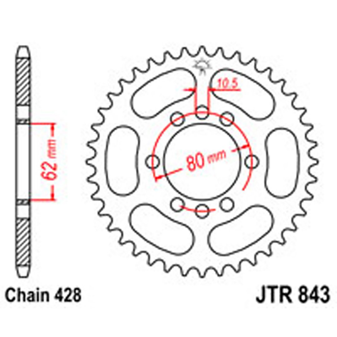 JT Rear Sprockets R/W 843-50T YAM