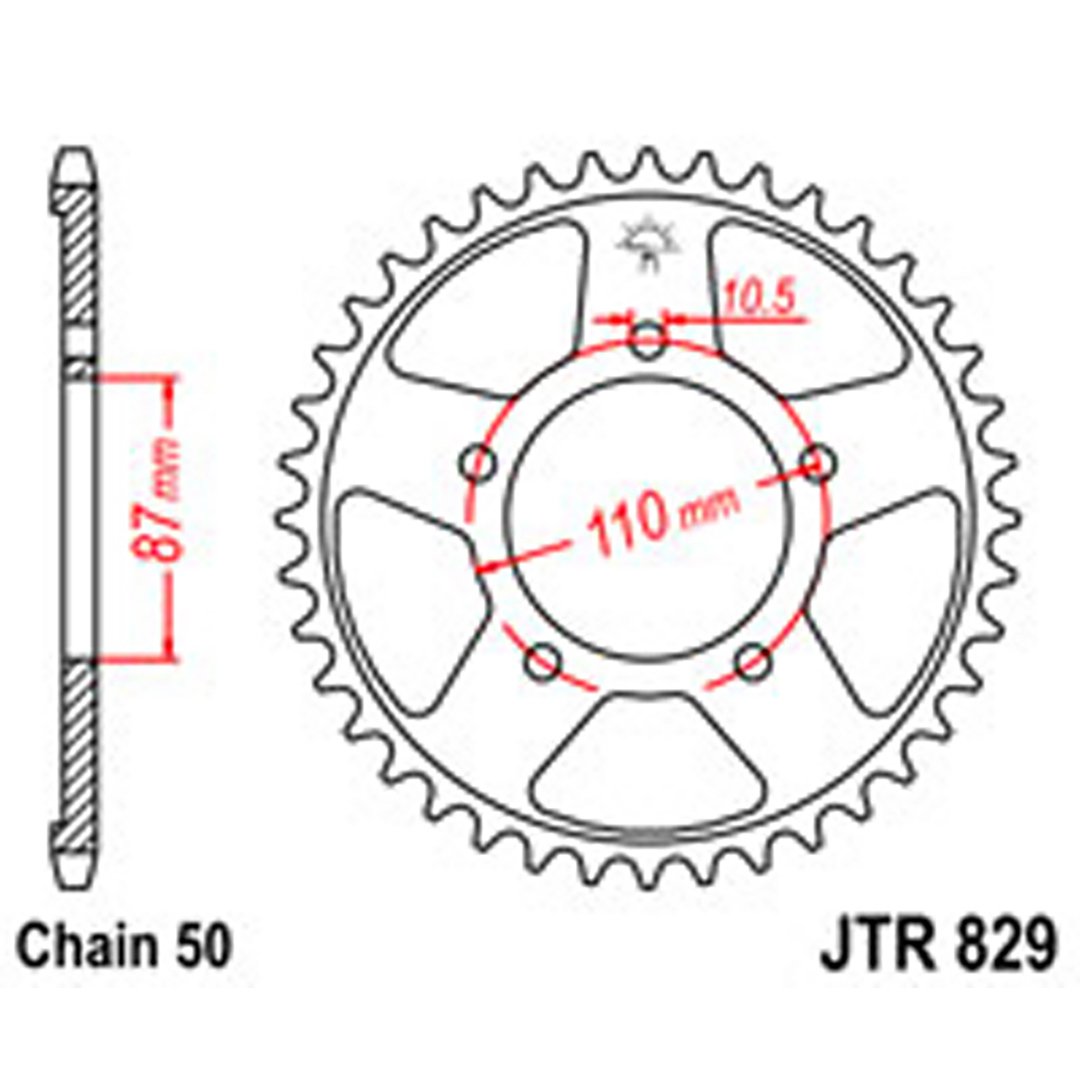 JT Rear Sprockets R/W 829-48 [824]