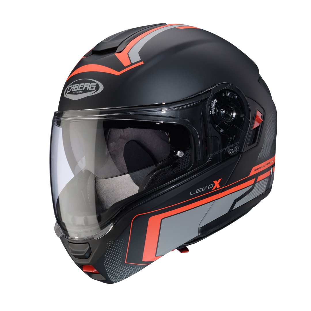 Caberg Levo X Elite Matt Black/Grey/Fluo Red Helmet Special Order