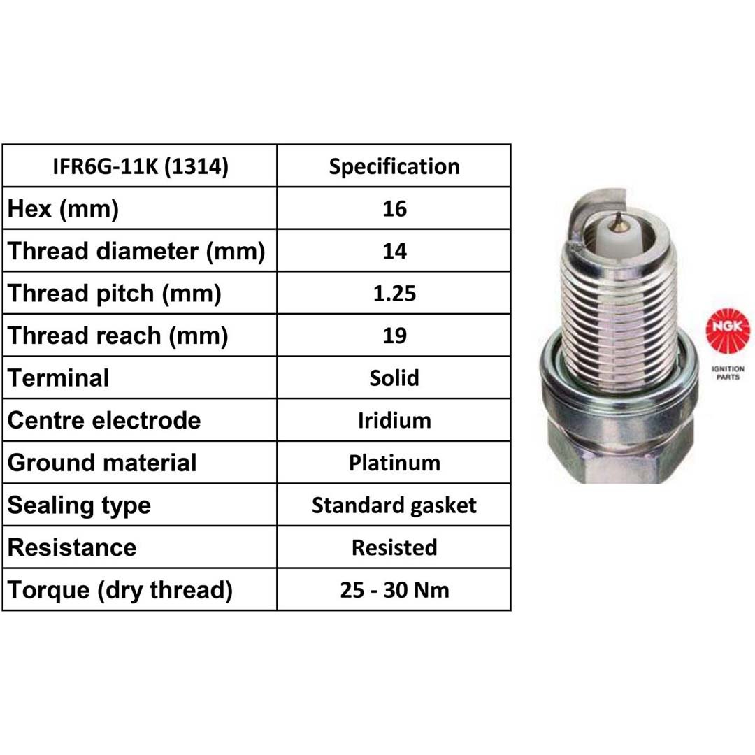 NGK Spark Plug IFR6G-11K Plugs [Box 4]