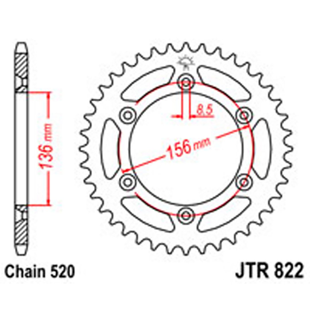 JT Rear Sprockets R/W 822-41 [820]