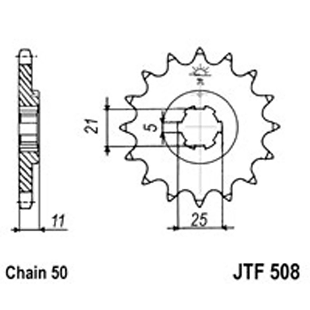 JT Gear Box Sprockets G/B 508-16T KAW