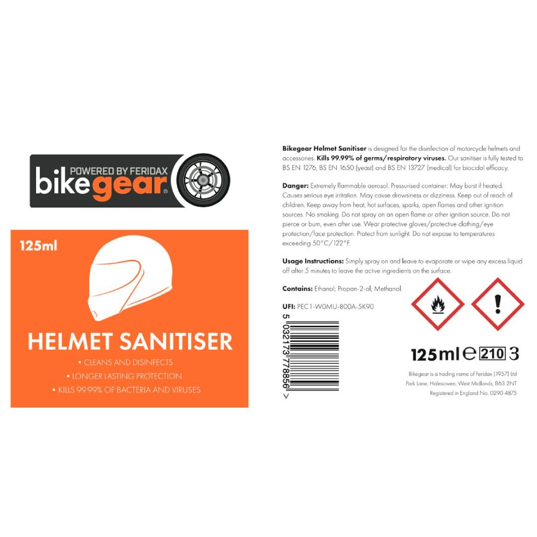 Bikegear Helmet Sanitiser 125ml