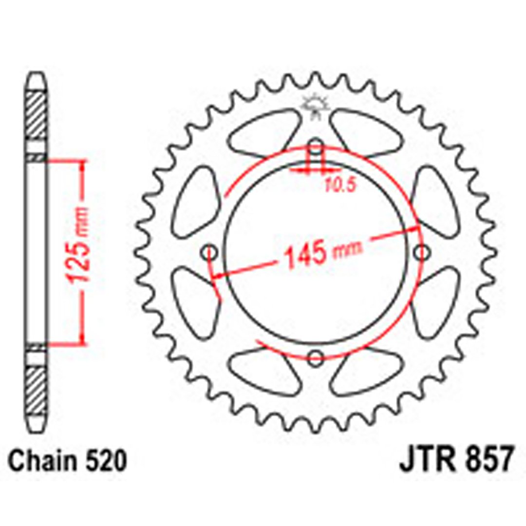 JT Rear Sprockets R/W 857-39T YAM