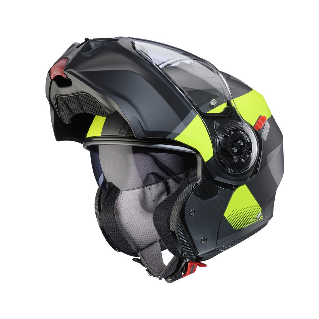 Caberg Duke Evo Indy Matt Gun Metal/Yellow Fluo/Black Helmet - Image 2