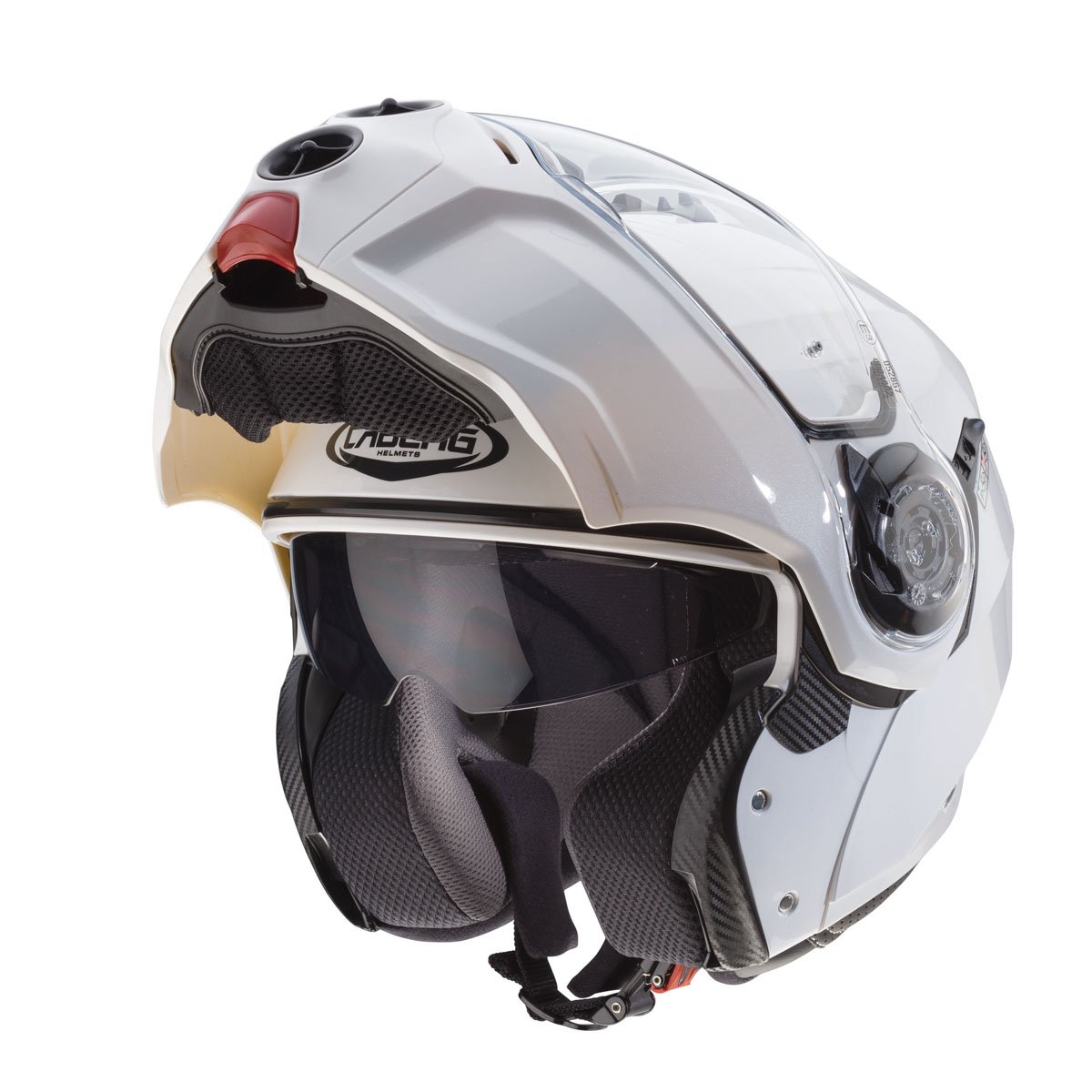 Caberg Droid Metal White Flip Up Motorcycle Helmet - Image 2