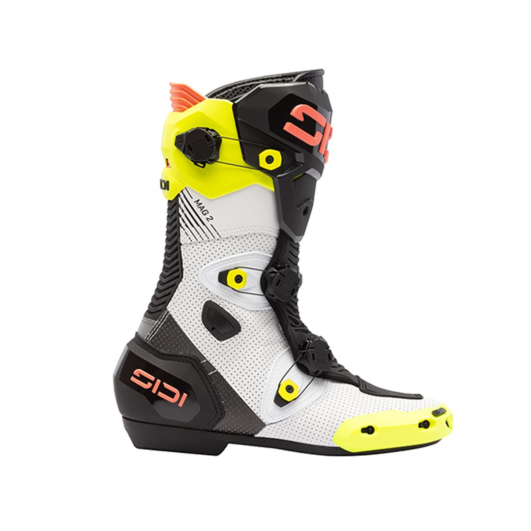 Sidi Mag 2 Air CE Boots Fluo Yellow/Fluo Coral - Image 2