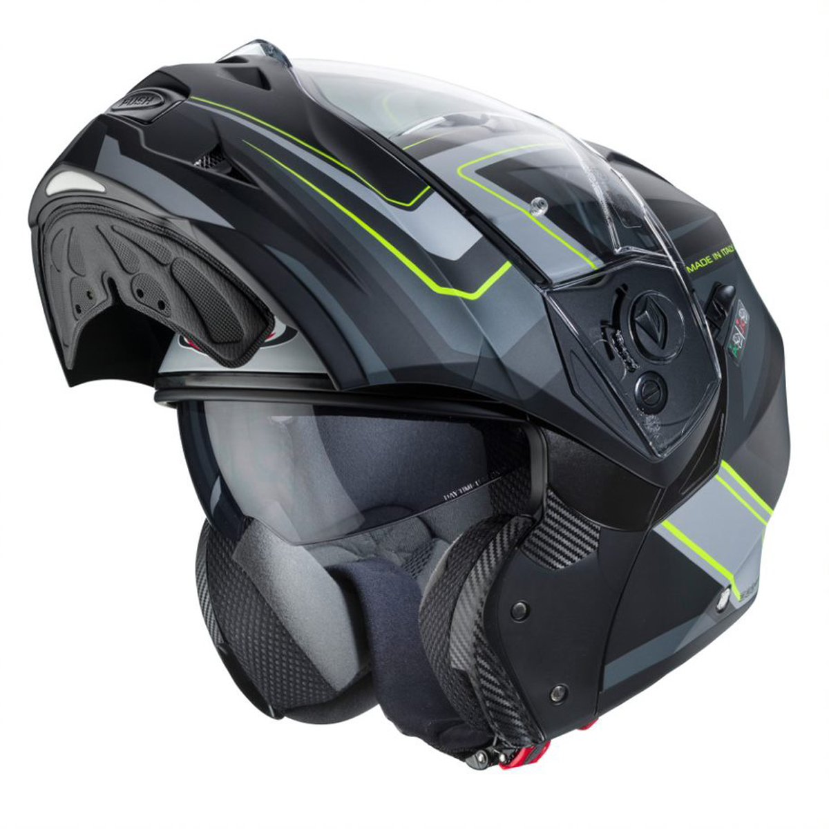 Caberg Duke 2 Tour Matt Black/Yellow/Fluo/Anthracite/Silver Helmet - Image 2