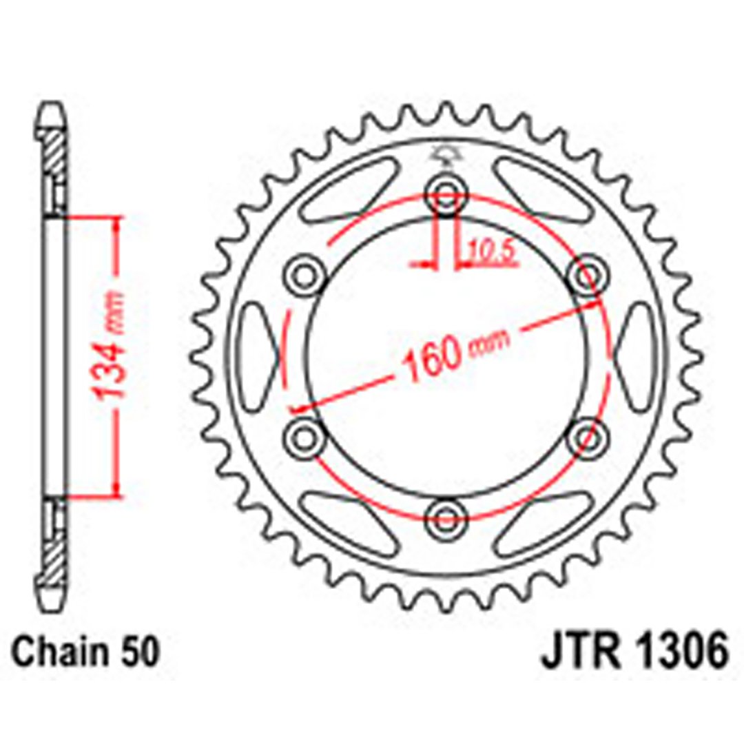 JT Rear Sprockets R/W 1306-42 HON [4399]
