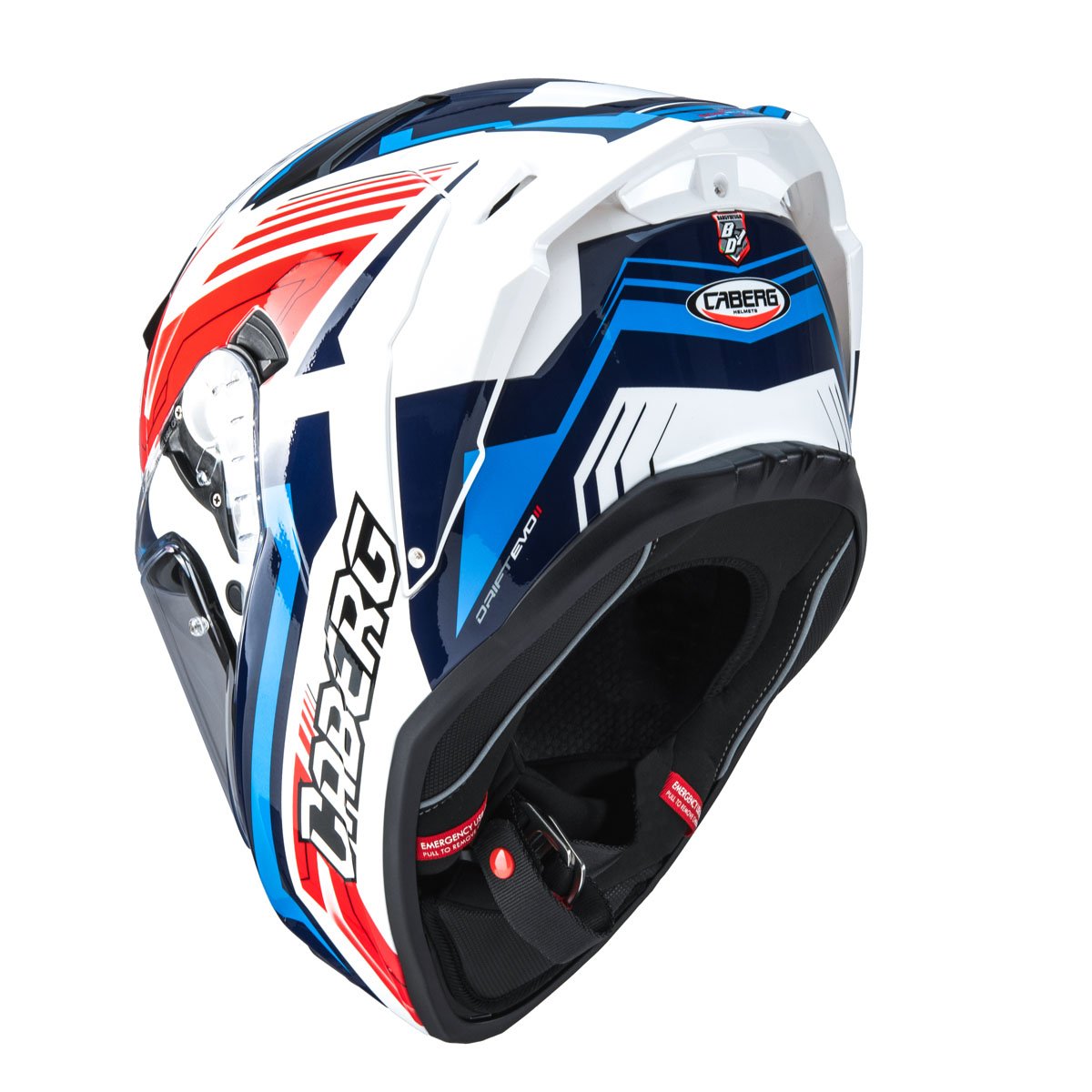 Caberg Drift Evo II Jarama White/Red/Blue Helmet - Image 3
