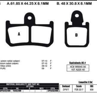EBC Brake Pads EPFA442/4HH (4 Pcs Per Set)