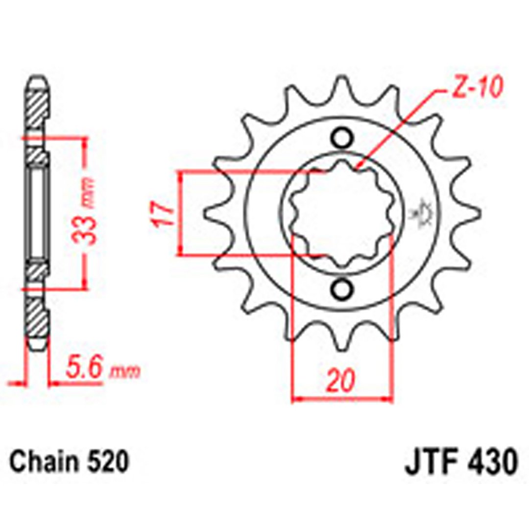 JT Gear Box Sprockets G/B 430-15T SUZ