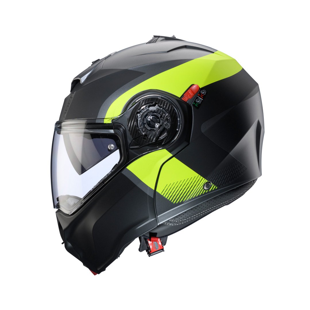 Caberg Duke Evo Indy Matt Gun Metal/Yellow Fluo/Black Helmet - Image 3