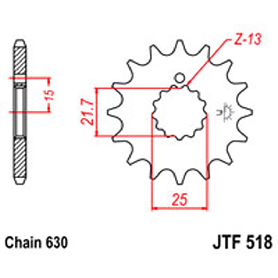 JT Gear Box Sprockets G/B 518-15T SUZ/KAW