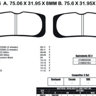 EBC Brake Pads FA474-SPECIAL ORDER