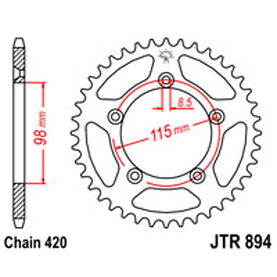 JT Rear Sprockets R/W 894-48 Husqvarna/KTM